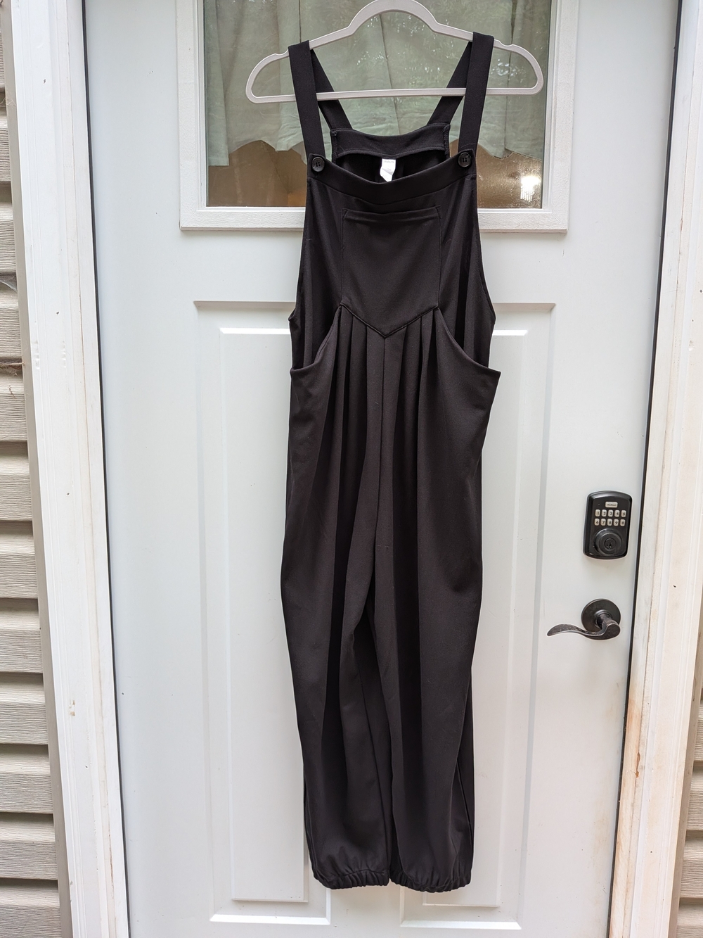 Halara Women’s Black Relaxed-Fit Overalls Jumpsuit Romper Large